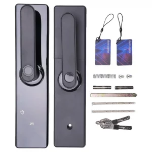 Smart Electronic Door Lock Fingerprint Biometrics Application Control Smart Card Key Access and USB Emergency Charging Smartlock