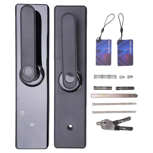 S33aba606c9e04ebfb819d7d23d124607i.webp Smart Electronic Door Lock Fingerprint Biometrics Application Control Smart Card Key Access and USB Emergency Charging Smartlock