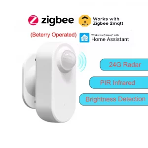 Smart Zigbee Human Presence Sensor 24G MmWave Radar +PIR,Luminance detection Use Battery Support Zigbee2mqtt Home Assistant