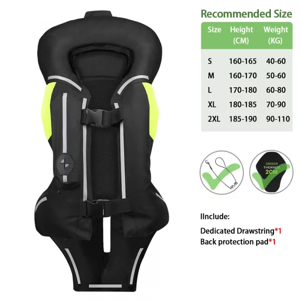 S39491b598bf34a96bb66a3ebaf8d493a8.webp New Motorbike Body Armor Motorcycle Air Bag Vest Motor Air-bag Vest Motocross Racing Riding Airbag System Anti-fall CE Protector