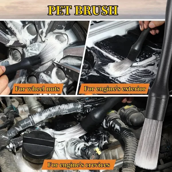 Car Cleaning Brushes Kit Automotive Interior Detailing Dust Brush Vehicle Microfiber Sweeping Brush Car Wheel Hole Wash Tools