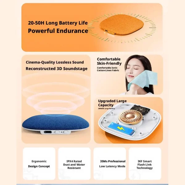 S396f7a89ef7a4b43b75ef65d94e424f71.webp Smart Pillow Sleep Speaker Bluetooth Sleep Aid Speaker With White Noise APP Control Sleep Helper For Adults Kids