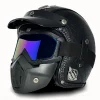 Retro Helmet Motorcycle Open Face Helmets PU Leather Casco Moto Helmet Vintage Capacete De Moto Motorcycle Equipments ECE DOT