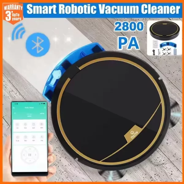 S3b2ff479bc2d4d379ca353b55933394dK.webp Smart Vacuum Cleaner Robot Household Automatic App Control 2800PA Suction Quiet Wet Dry Floor Sweep Mopping Cleaning Machine