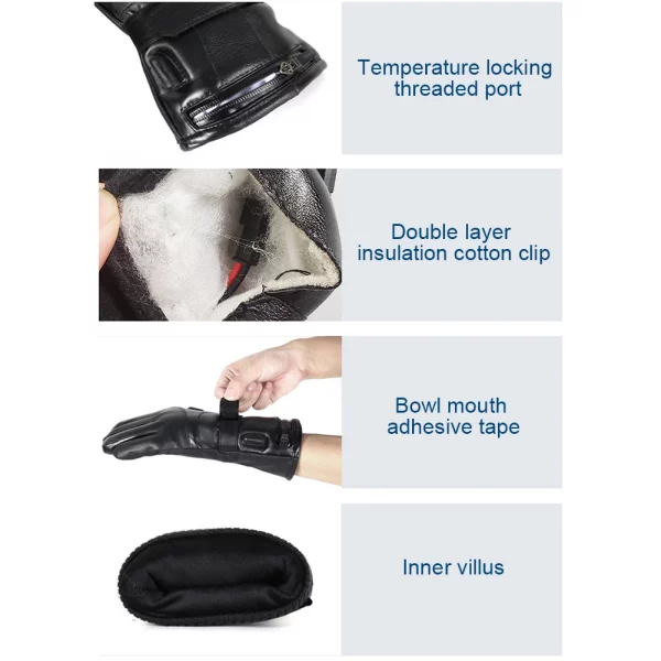 Rechargeable Heated Gloves 3 Temperature Levels Waterproof Electric Winter Gloves Hand Warmer for Outdoor Cycling Skiing Hiking