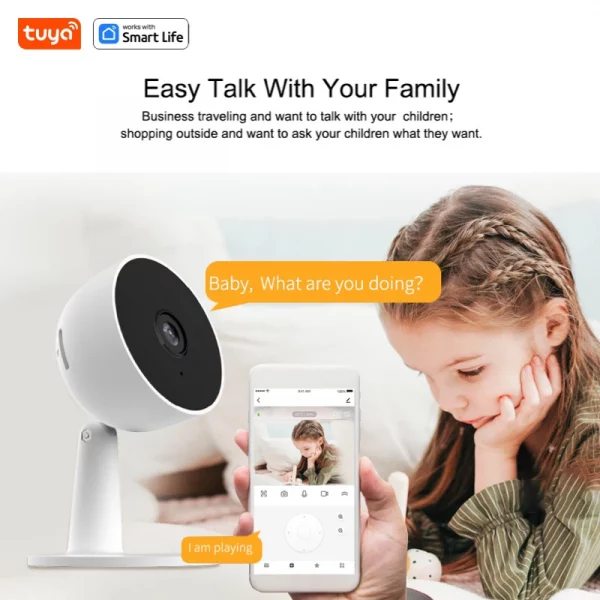S410a1555e26946349d241d42e152328do.webp Tuya Smart 1080p Wi-Fi Smart Home Security Camera 2MP, HD,Real-time APP Alerts, 2-Way Audio, with Motion Tracking for Baby & Pet