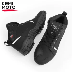 Waterproof Motorcycle Riding Shoes for Men Soft Comfortable Lining Breathable Ankle Protection Anti-Slip Camping Outdoor Boots