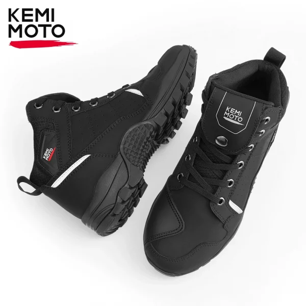S4342ae521a354288ac8b6003ec1a4e95n.webp Waterproof Motorcycle Riding Shoes for Men Soft Comfortable Lining Breathable Ankle Protection Anti-Slip Camping Outdoor Boots