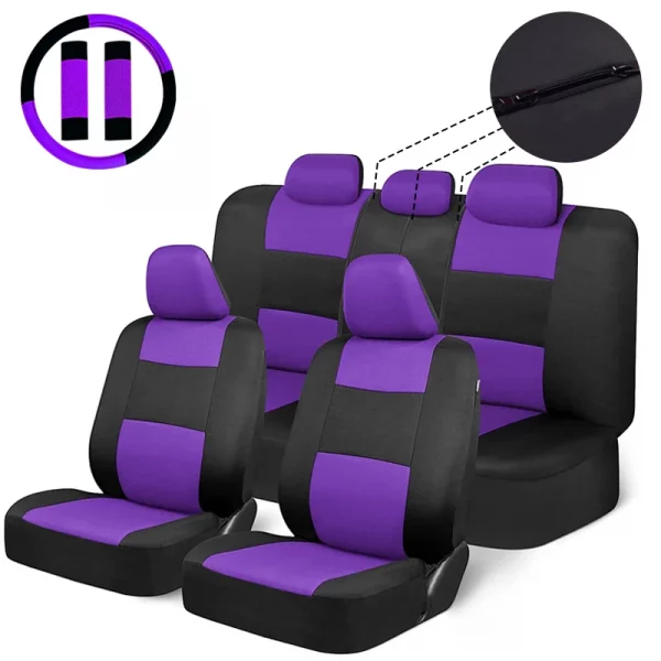 Universal Car Seat Covers With Steering Wheel Cover Shoulder Protection Set Car Accessories Interior Fit For Most Car Suv Truck