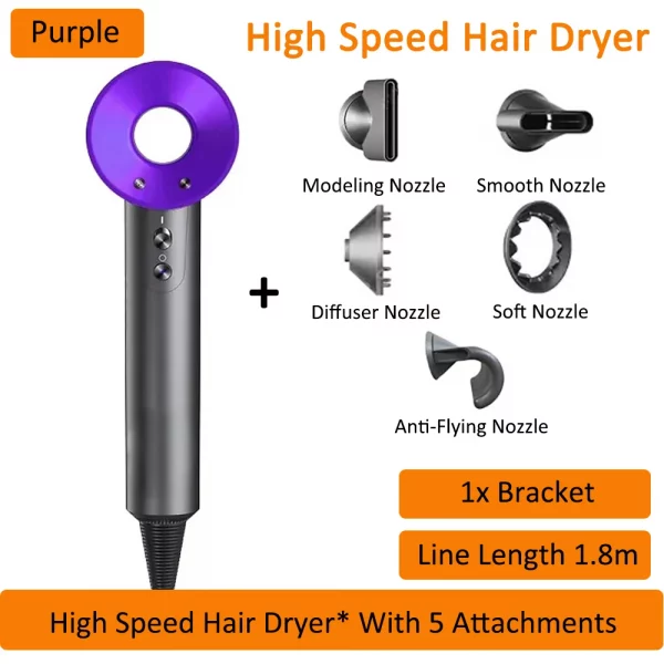 5 in 1 Super Hair Dryer Leafless Air Blower Electric lonic Diffuser Hairdryer Woman Professional 1.8M High Speed Hair Dryer