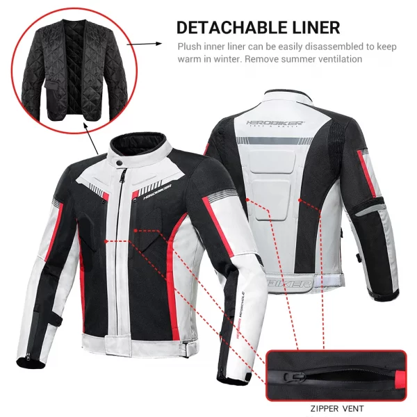 S49a96212623e437487956b1f9d9328559-2.webp HEROBIKER Waterproof Motorcycle Jacket Man Racing Jacket Wearable Motorcycle Pants Moto Clothing With EVA Protection