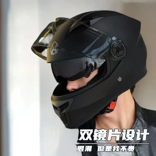Moto Scooter Safety Helmets, One-piece Full Face Engine Design, Modular Casco Motorsiklet Equipment