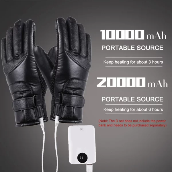 USB Electric Heated Gloves Outdoor Thermal gloves Hand warmer Winter Ski Gloves Motorcycle heated gloves Waterproof Touch Screen