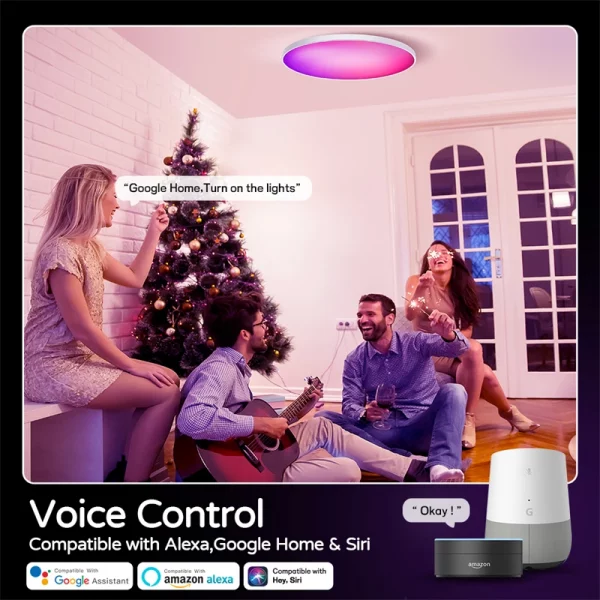 Smart Led Ceiling Light 24W Round Chandelier 30W Audio Music Play APP Bluetooth WIFI Ultra Thin Ceiling Lamp Indoor Lighting