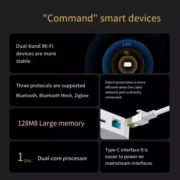 Xiaomi Smart Home Hub Bluetooth Gateway Intelligent Multimode Zigbee3.0 BT Mesh Work With Mijia APP