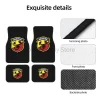 Custom Abarth C Cool Car Floor Mats of 4 Pieces Auto Front and Rear Foot Mats Universal Carpets with Non Slip Rubber Backing