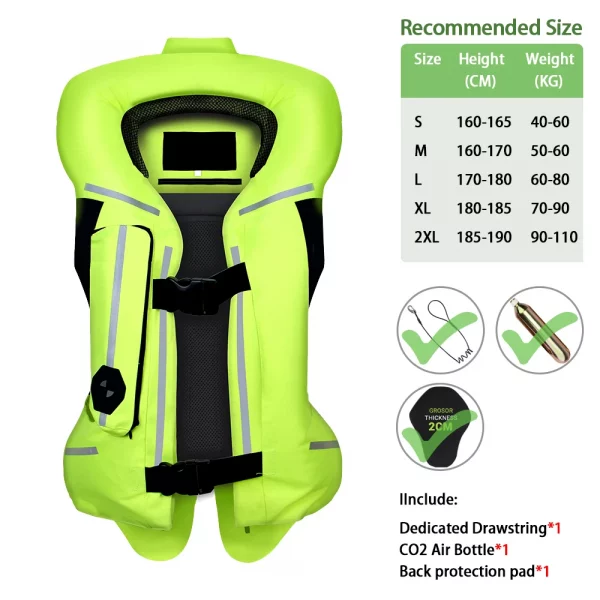 S51dbbf8c93d94e52a0a4e954fed65a5e7.webp New Motorbike Body Armor Motorcycle Air Bag Vest Motor Air-bag Vest Motocross Racing Riding Airbag System Anti-fall CE Protector