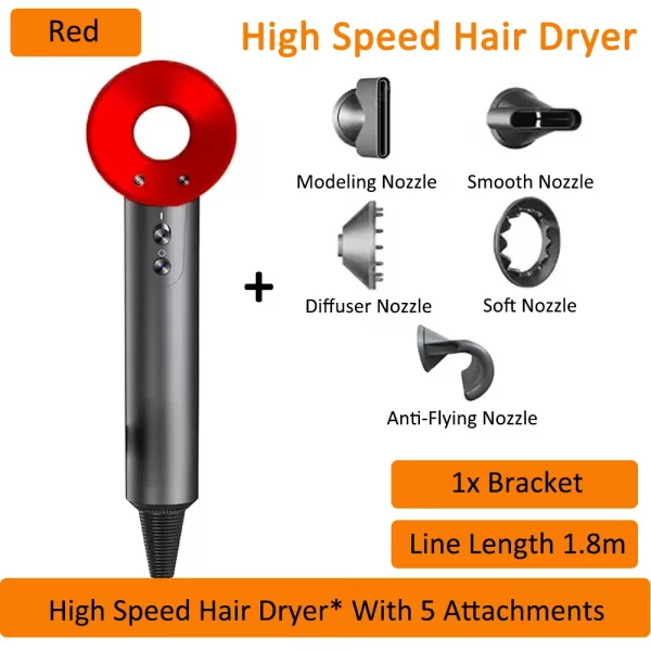 5 in 1 Super Hair Dryer Leafless Air Blower Electric lonic Diffuser Hairdryer Woman Professional 1.8M High Speed Hair Dryer