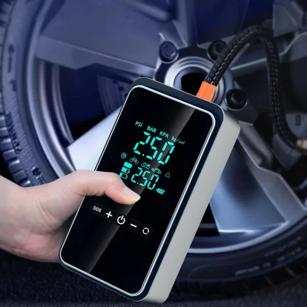 S531f3a4730cb4a9eb518da3f9dc01a5fV.webp Wireless Car Air Pump Portable Air Compressor for Car Motorcycle Bicycle Ball 150PSI Electric Tire Inflator with Digital Display