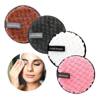 S53c700609fa0463cb2388c85dd1af720B.webp 4-Piece Makeup Remover Microfiber Pads - Reusable Makeup Removing Towels, Gentle Cleansing Sponges for Face and Skin, Washable E