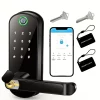 S561af0d6604549a58824516548eba0ce4.webp Smart Fingerprint Door Lock App Remote Control Keyless WIFI Digital Touchscreen Lock NFC IP67 Waterproof with 2 IC Cards