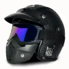 Retro Helmet Motorcycle Open Face Helmets PU Leather Casco Moto Helmet Vintage Capacete De Moto Motorcycle Equipments ECE DOT