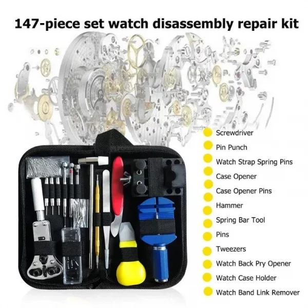 Watch Repair Tool Kit Watch Link Pin Remover Shell Opener Spring Bar Remover Clock Battery Replacement Strap Needle Set Accessor