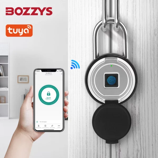 BOZZYS Smart Lock Bluetooth APP Control IP55 Waterproof Rechargeable for Luggage Gym Office Zinc Alloy Anti Theft Padlock