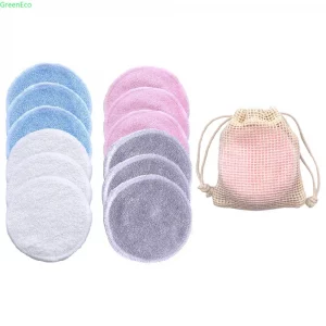 10PCS/Set Reusable Bamboo Fiber Washable Rounds Pads Makeup Removal Cotton Pad Cleansing Facial Pad Cosmetic Tool Skin Care