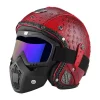 Retro Helmet Motorcycle Open Face Helmets PU Leather Casco Moto Helmet Vintage Capacete De Moto Motorcycle Equipments ECE DOT