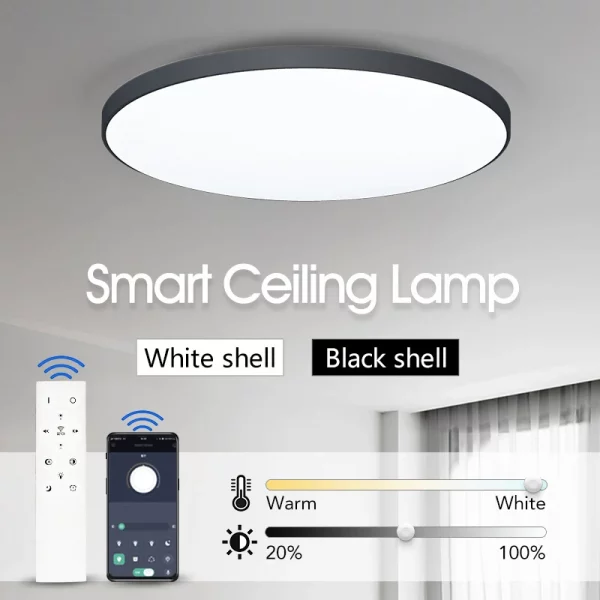 Smart LED Ceiling Light APP Luster Remote Control Appliance 36W 50W 80W interior Home Decor Fixture Bathroom Bedroom