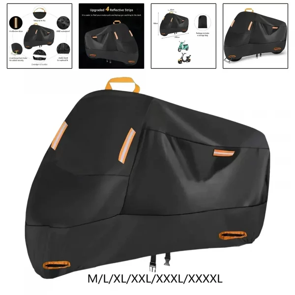 S5f878d3b09ae42138522857fc368d864s.webp Outdoor Motorcycle Cover Waterproof Thickened Polyester Tarpaulin UV Protective Scooter Cover for Motorcycles