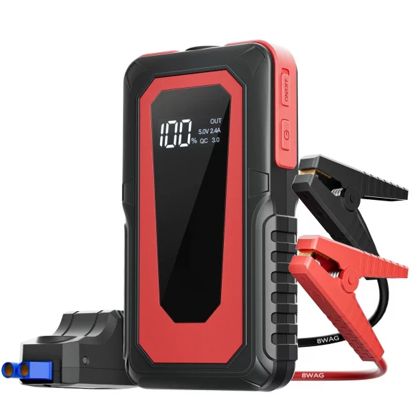 2000A Peak Jump Boxes for Vehicles(12V 8L Gas/6.5L Diesel Engine) Equipped Fast Wireless Charging Jump Starter Battery Pack