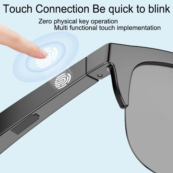 S5fd9f27d5f994cfe99de23b8f37a1d5dj.webp Smart Glasses Wireless Bluetooth Sunglasses Built-in Microphone Speakers Touch & Voice Assistant Compatible Glass for Men Women
