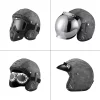 Retro Helmet Motorcycle Open Face Helmets PU Leather Casco Moto Helmet Vintage Capacete De Moto Motorcycle Equipments ECE DOT