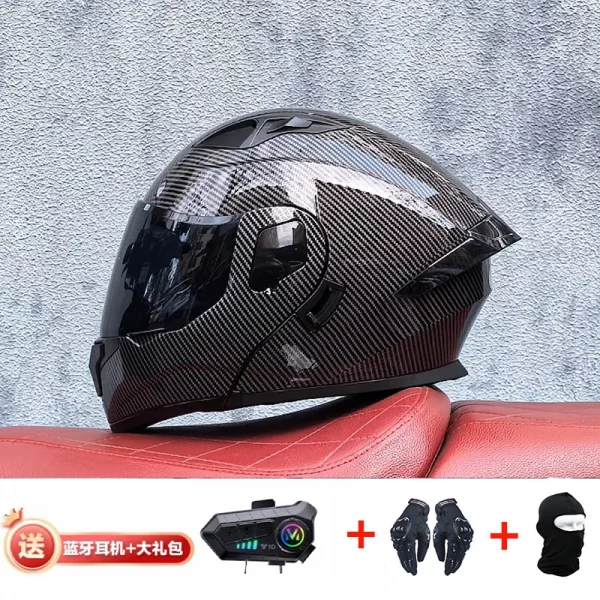 New Motorcycle Professional Racing Flip Up Helmet ABS Material Modular Dual Lens Bluetooth Helmets DOT  full face helmet