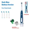 Sonic Electric Toothbrush Rounded 3D Vibrate Teeth Brush Rotation Gum Care Soft Bristle Heads Battery Power Teeth Whitening