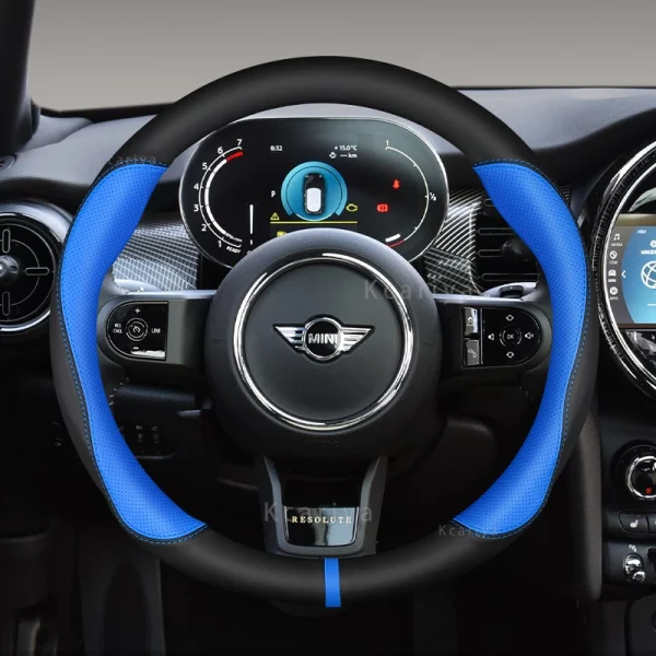 Car Steering Wheel Cover 38cm 15" Leather For MINI COOPER S JCW ONE F54 F55 F56 F60 R60 R61 Auto Accessories