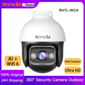 Tenda Security Cameras Outdoor WiFi 6 Camera  5MP 360° Pan/Tilt, Color Night Vision, Patrol Mode, AI Human/Vehicle Detection