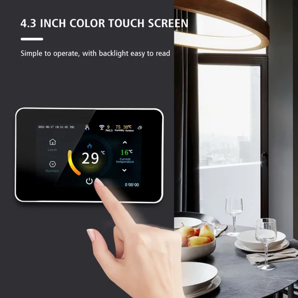 WiFi Smart Thermostat Programmable Thermostat 5+2/ 6+1/ 7 Days Schedule APP Remote Control Voice Control ℃/℉ PM2.5 Humidity