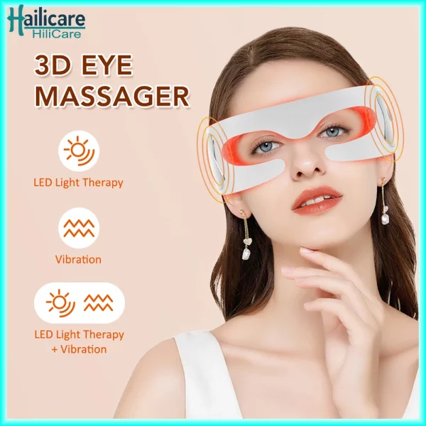 Vibration Eye Massager LED Light Therapy Anti-Aging Eye Care Fatigue Relief Relaxation Relieve Dark Circle Electric Eye Massager