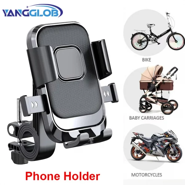 Bike Phone Holder Motorcycle Fast Locking Rotatable MTB Phone Mount Shockproof Phone Holder