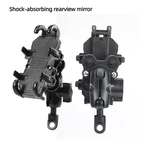 S664ae24e5480406e82bac532bab12307y.webp Moto Motorcycle Phone Mount Handlebar Holder Shockproof GPS Bracket Motorbike Scooter Universal Anti-vibration Smartphone Clamp