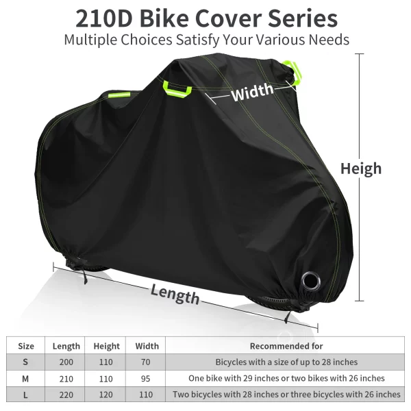 S667eda8aa2d743749a0e267f75ea7aa6J-1.webp Outdoor Bike Cover 210D High Quality Bicycle Protector Multipurpose Sun Rain Snow Dust Waterproof All Weather Protective Covers