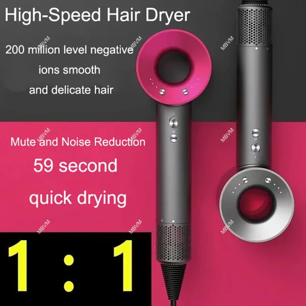 5 in 1 Super Hair Dryer Leafless Air Blower Electric lonic Diffuser Hairdryer Woman Professional 1.8M High Speed Hair Dryer
