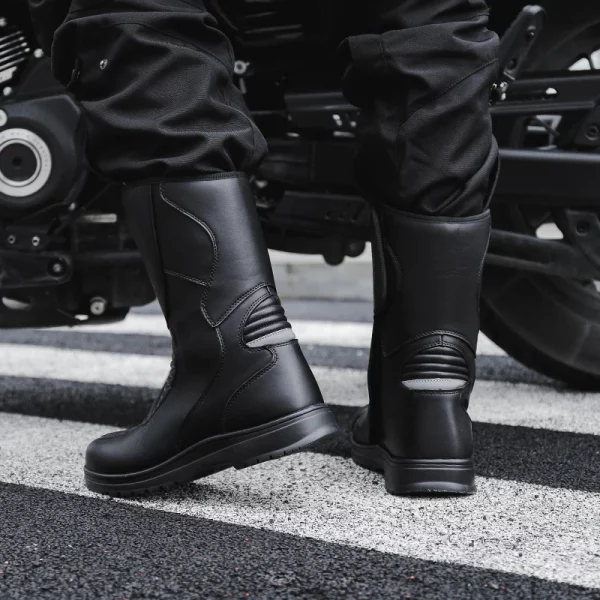 Motorcycle Boots Men Classic Motocross Boots with Reinforced Heel Toe Counter Waterproof Tall Motorcycle Touring Boot Botas Moto