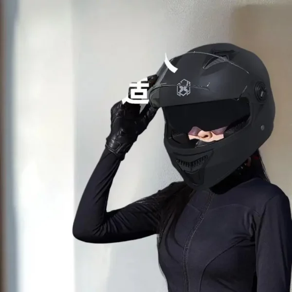Moto Scooter Safety Helmets, One-piece Full Face Engine Design, Modular Casco Motorsiklet Equipment