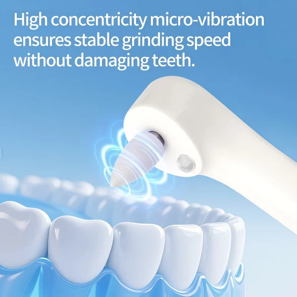 Tooth Polisher, Rechargeable Teeth Whitening Kit, for Teeth Cleaning and Whitening, Equipped with 6 Brush Heads & LED Light, Por