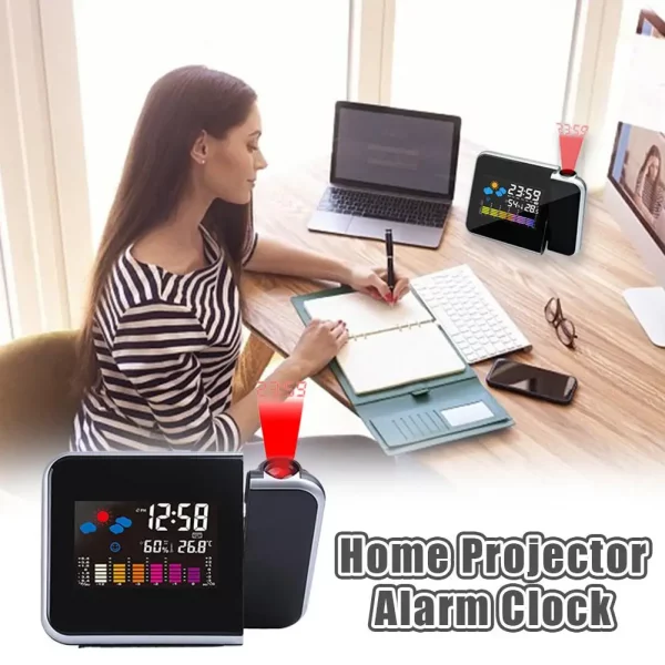 S6cd01eb77c0a47e3b48d6aa1efbf981eu.webp Smart Alarm Clock with Night Backlight Digital LED Projector Adjustable Projection Angle for Home Living Room Bedroom