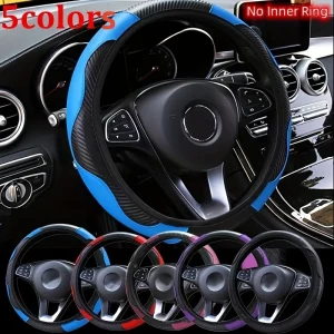 A Car Steering Wheel Cover，Universal15Inch Non-Slip Automobile Steering Wheel Protective Cover Car Decoration Accessories